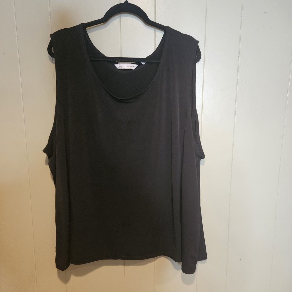 Soft by Avenue Sleeveless Tunic, Size 30/32, Black Ultra-Comfortable